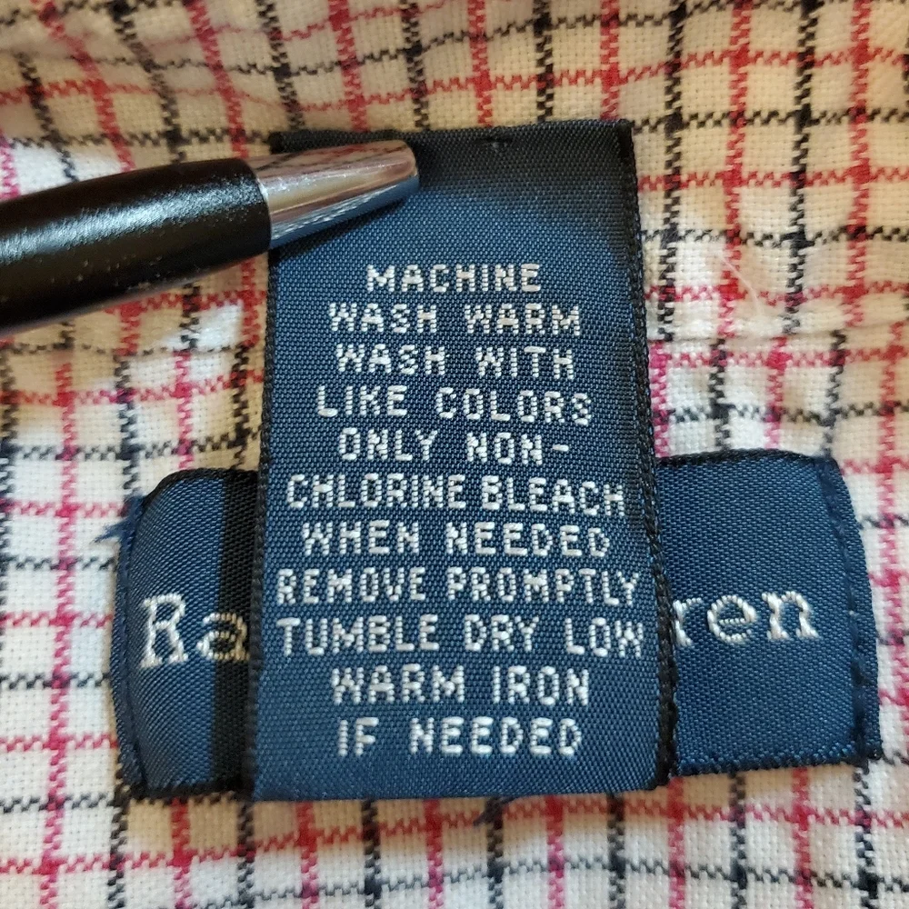 Ralph Lauren Button‎ Down Checked Long Sleeve Shirt Size L (14-16) Youth